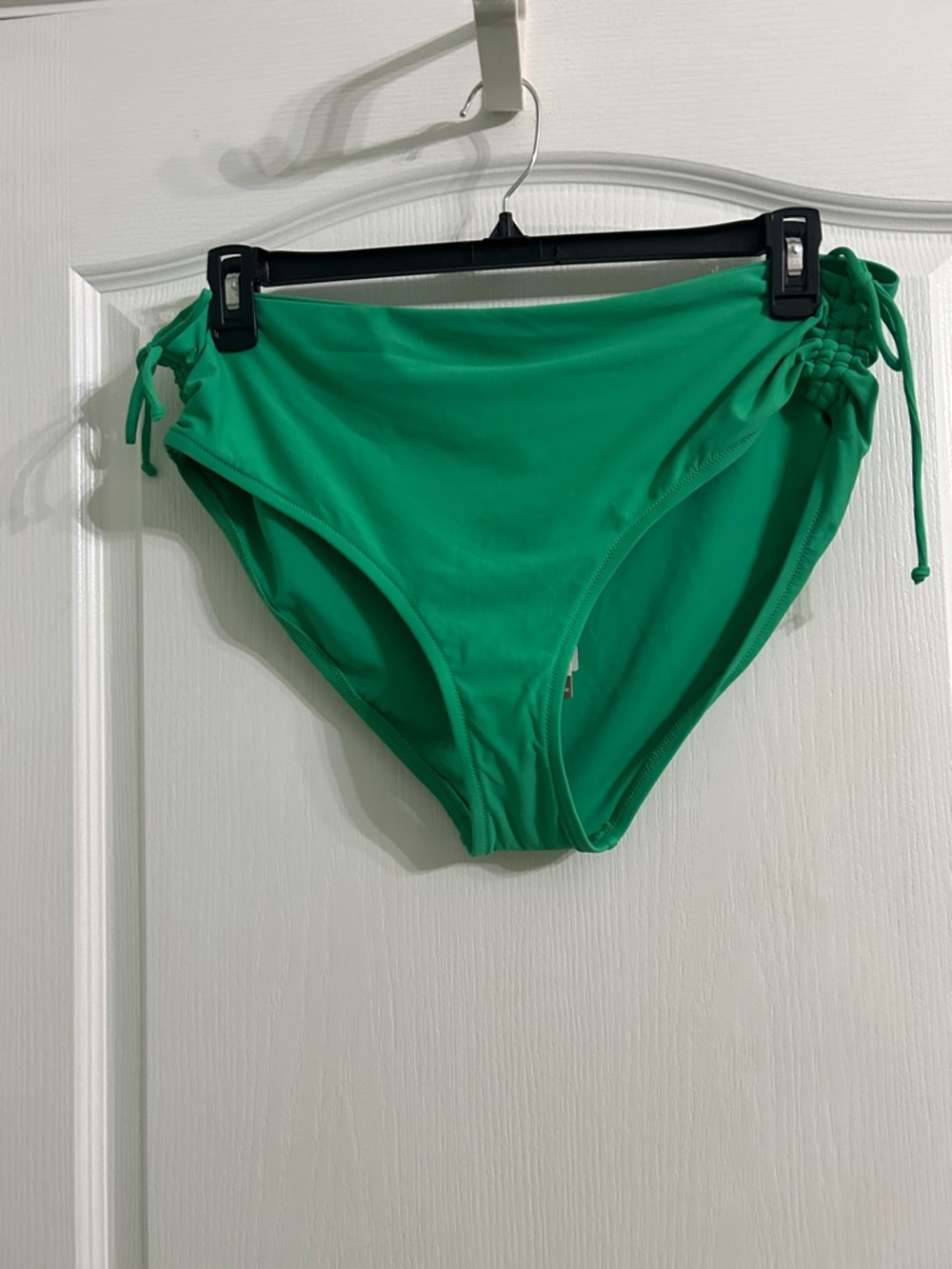 XL High-Waist Green Bikini Bottom with Side Drawstring.
